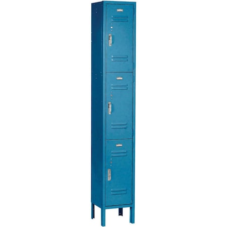 Global Industrial Industrial Storage Cabinet, 78 in H, 12 in W, Blue 238230BL